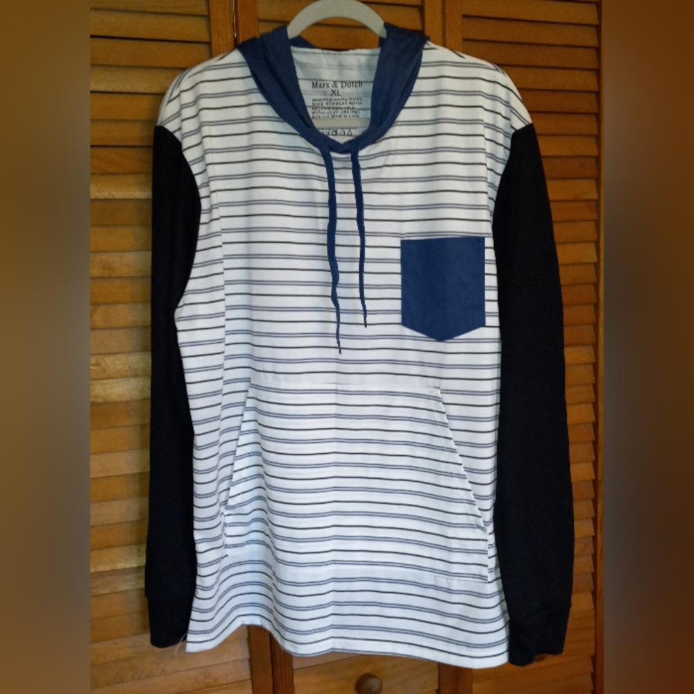Marx & Dutch Light Weight Pin Stripe Hoodie SZ XL